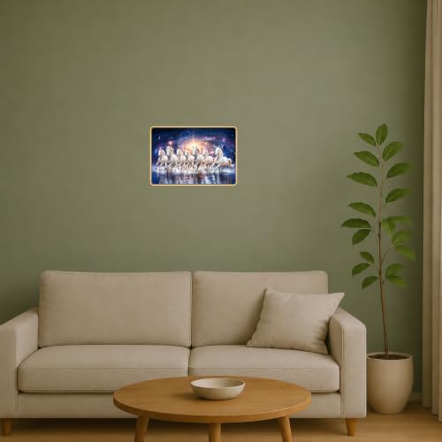 Image of 7 Running Horses Vastu Photo Frame, 8x12 Inch