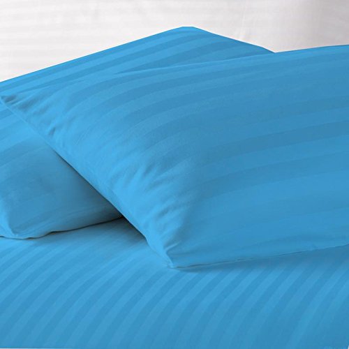 Image of Cotton 300 TC Pillow Cover, King, Turquoise Blue, 2 Pieces