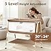 JevrJeur Baby Bassinet, 3 in 1 Bedside Bassinet Sleeper for Newborn, Portable Baby Crib with 4 Detachable Wheels & Adjustable Height, Breathable Mesh & Mattress, Mosquito Net& Storage Basket (Khaki)
