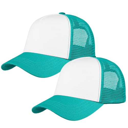 Image of Falari 5-Panel Mesh Baseball Cap, Trucker Hat, Structured Plain Design, Cotton, Adjustable Size