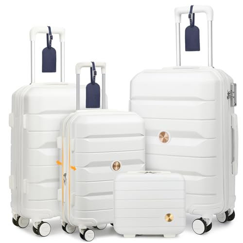 Sea choice Luggage Set 4 Piece Expandable Carry on Luggage PP Hard Shell Trolley Suitcase Cabin Luggage Travel Suitcase Set of 4 with YKK Zipper TSA Lock and 4 Wheels(20 Inch Expandable) Sea choice Luggage Set 4 Piece Expandable Carry on Luggage PP Hard Shell Trolley Suitcase Cabin Luggage Travel Suitcase Set of 4 with YKK Zipper TSA Lock and 4 Wheels(20 Inch Expandable)