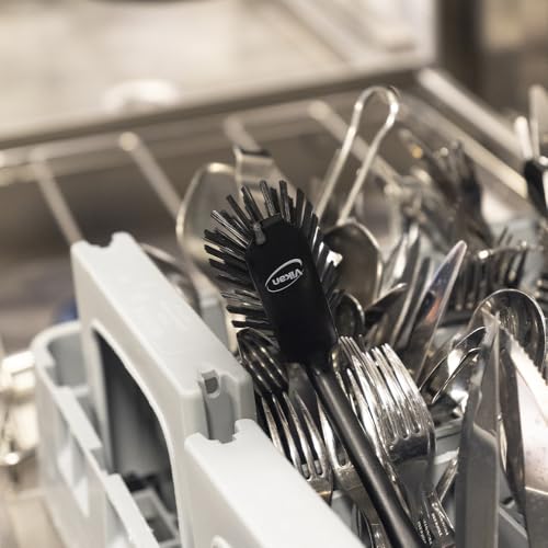 Image of Dish Brush with Scraper Edge 280mm - Medium Bristles - Black - Food Grade FDA Compliant