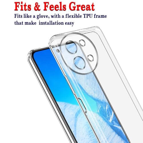 Image of NISHTECH for Vivo Y38 5G, Vivo Y58 5G (2024) Premium Transparent Hybrid Soft Slim Dust Proof Back Case Cover with Camera Protection