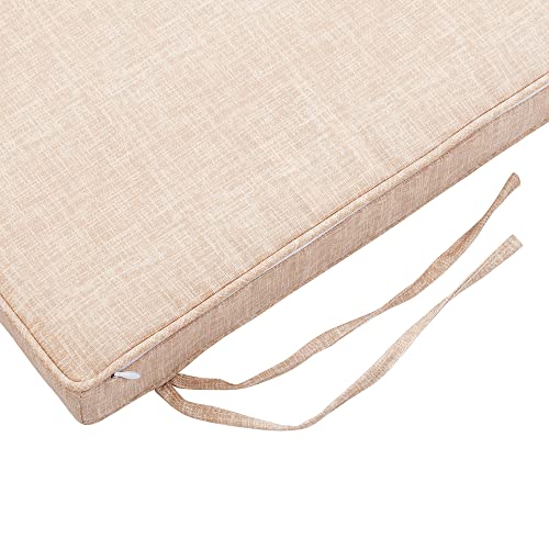Magpie Fabrics Indoor/Outdoor Waterproof Square Corner Seat Cushion, 18" X 18" X 2.5", 2 Pack, Weather Resistant Universal Seat Cushions, For Patio Garden Dining(Beige Textured) #TOP6