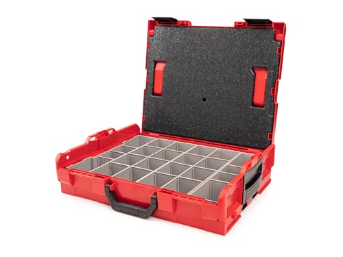 TEKTON Shallow Stacking Tool Box (L-BOXX 1) with 4-Piece Organizer Bin Set and Lid Insert | OLB91013