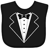 inktastic Tuxedo with Bow Tie Baby Bib Black 429d0