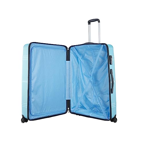 Image of Skybags Focus 8W(N) Strolly Large 360 79 Cm|Trolley Bag, Speed Wheel Suitcase For Travel, 8 Wheel Luggage For Men And Women, Polypropylene Hard Side Cabin And Check In Bag (Turquoise, Large)
