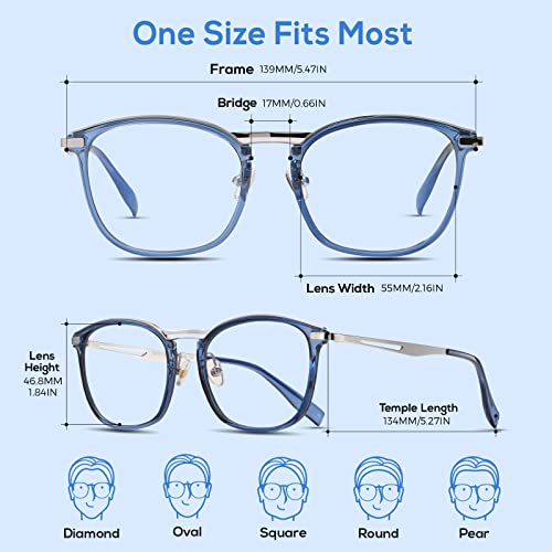 Image of DUCO Blue Light Blocking Glasses For Men Blue Ray Glasses Oversized Computer Glasses Retro Square Fashion Eyeglasses 5223
