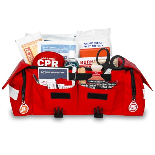 MFASCO OSHA & ANSI Complete Compliance First Aid Kit - Bleeding Control - Bodily Fluids Cleanup - Worksite & Vehicle - Portable - & First Aid Kit
