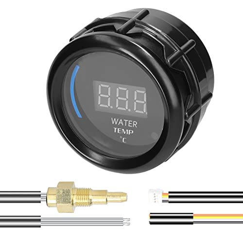 Medidor de temperatura de agua de 52mm HUIOP con pantalla LED digital de 20-120 ℃ para coche y moto