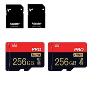2 Pack Speicherkarte 256GB Klasse 10 mit Adapter Hochgeschwindigkeitsspeiche... für Tablet, Kamera, Drohne