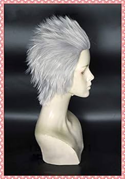 Amazon.co.jp: 耐熱コスプレウィッグ 銀灰色 かっこいい