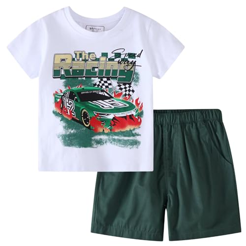 Image of Toddler Boy Clothes Kids Summer Cotton Outfits Shirt Short Sets Size 2-7
