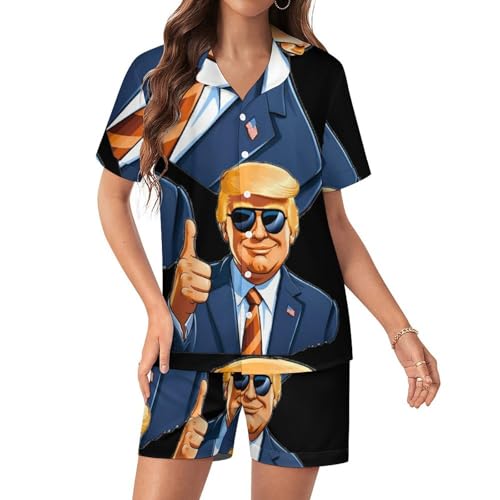 PIVUWXOB Pajama Set For Women Trump Sleepwear M