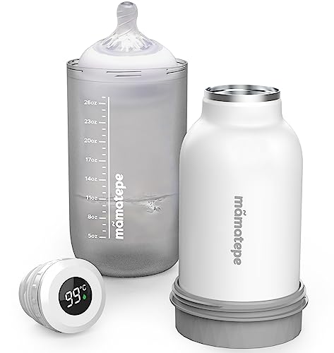 Image of Mamatepe Upgrade Bottle Warmer on The go Portable Baby Breast Milk Warmer for Travel, Hot Water Heating Warmer Insulated Thermo Fits All Infant Bottles, Digital Water Temp Display Lid,15.5 oz