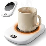Cup Warmer, 3-Level Mug Heater Waterproof Cordless USB Electric Mug Warmer for Coffee, Tea, Milk, Water, White, Cooking Dining