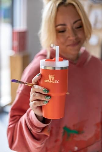 Image of STANLEY Quencher H2.0 Tumbler with Straw 20 oz | Flowstate 3-Position Lid | Cup Holder Compatible for Travel | Insulated Stainless Steel Cup | BPA-Free | Tigerlily