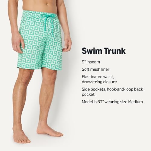 Image of Amazon Essentials Men's 9 inch Swim Trunks with Mesh Lining, Pockets, Drawstring Closure