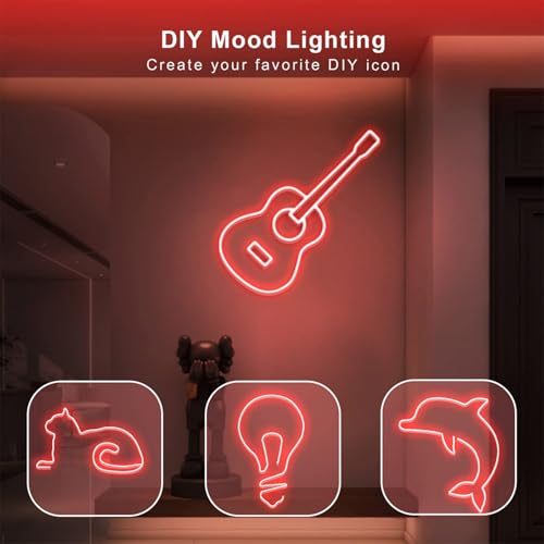 Image of 3.28FT RGB Neon Light Strip, 5V USB Led Strip Lights with Touch Controller, Flexible Neon Rope Lights for Bedroom, Party, Home Decor