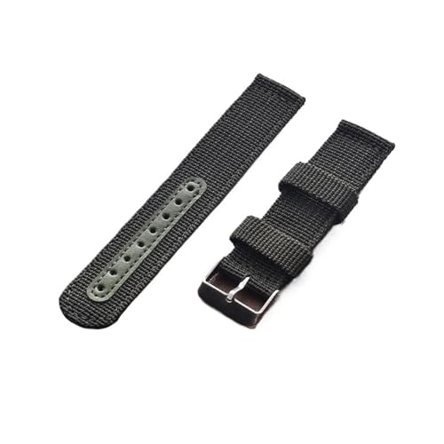 Bracelet de montre en nylon et cuir compatible 18mm à 24mm