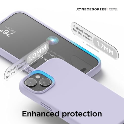 Image of Liquid Silicone Case Compatible for iPhone 15 Lavender | Slim Back Cover | Soft Touch Bumper | Shockproof Drop Protection | Microfiber Cloth Inside | Sleek Solid Design