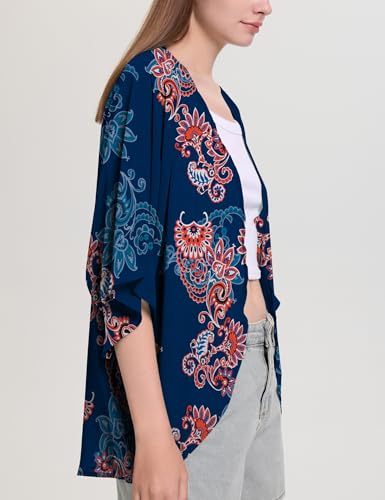 Image of Chunoy Women Short Sleeve Chiffon Kimono Beach Swimsuit Cover Up