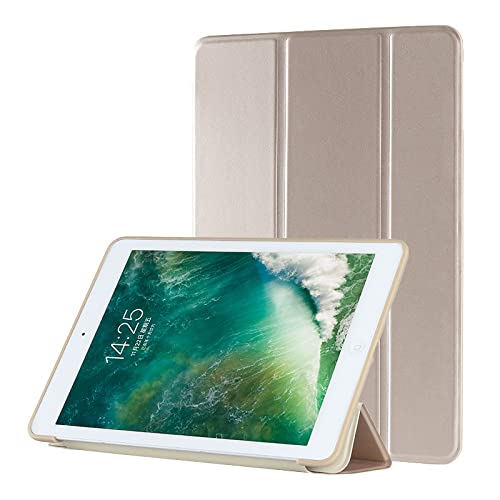 ddice iPadケース 第5・6世代 9.7 inch 手帳型 アイパッドカバー ブック型 三つ折りスタンド 耐衝撃 おしゃれ 無地 シンプル オートスリープ ゴールド