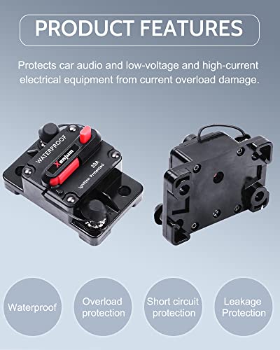 Xenjum 100 Amp Circuit Breaker Kit, Professional Amp Breaker With Fuse Manual Reset Switch For Rv Marine Boat Truck Yacht Battery Trailer Audio System Protection Modification,12-48V Dc, Waterproof #TOP1