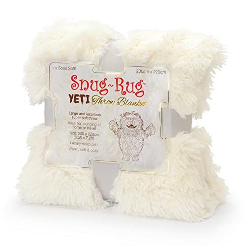 Snug Rug Yeti Couverture de Luxe en Fausse Fourrure à Poils Longs, Moelleuse, Douce, Confortable et Chaude pour lit, canapé et Chaise - Géante Lourde 2,5 kg...