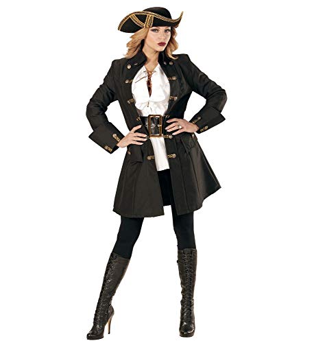shoperama Manteau noir pour femme avec boutons dorés pour costume pirate des Caraïbes - Taille : XL