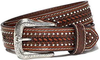 ARIAT Kid's Studded Basket Weave Belt Brown Size 22