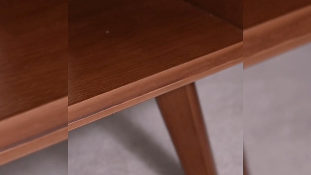 NTC Lux Solid Wood Nightstand - Mid Century Modern Bedside Table With Drawer, Dark Walnut Finish, Easy Assembly