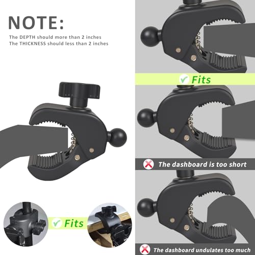 HYS Radio Scanner with Belt Clip Holder Clamp (0.79-1.97inchs) Mount for Mototrbo/Uniden Bearcat/Midland Handheld Radio Marine Radio, Walkie Talkie, Police Scanner w/Belt Clip & Knob Holder Base