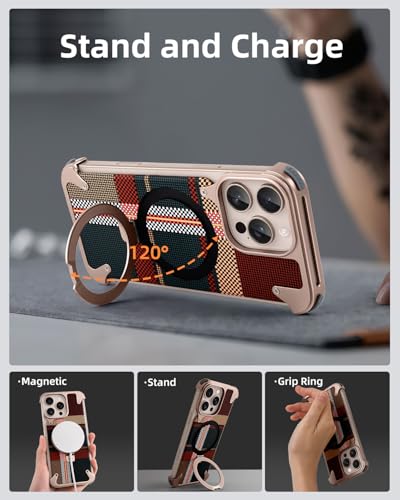Coque iPhone 16 Pro antichoc ultra fine en aramide avec support MagSafe intégré