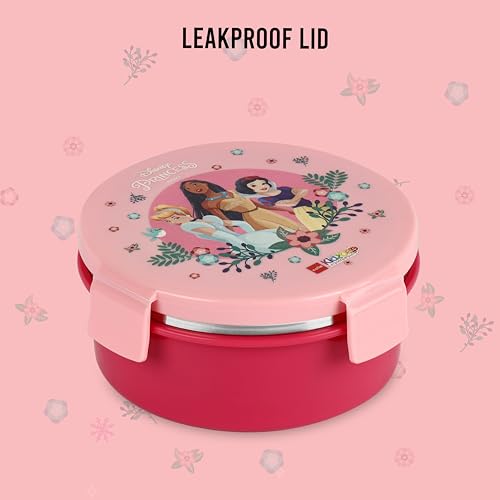 Image of CELLO Kidzbee Pluto Dream Weavers Insulated Kids Lunch Box, Pink | Silicone Food-Grade Seal Lid | 3D Touch & Feel Designs Tiffin | Leak Proof & Secure 4 Sided Click Locks | Ideal for School & Picnic