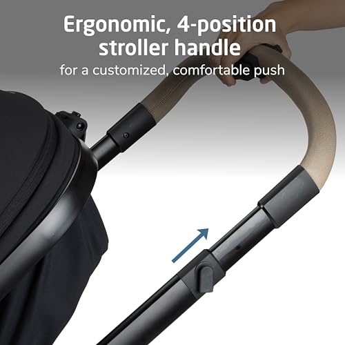 Image of Maxi-Cosi Zelia Pro 5-in-1 Travel System with Mico Pro Infant Car Seat and Baby Stroller Combo, Reversible Seat, Large Wheels, Adjustable Handle, Newborn to Toddler, Lightweight, Caspian Caviar
