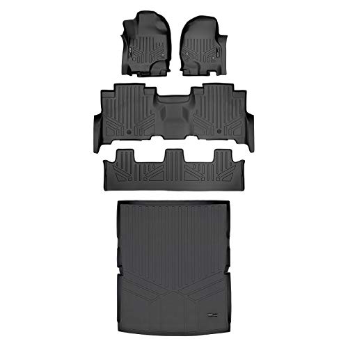 MAXLINER Floor Mats 3 Rows - Cargo Liner Behind 2nd Row Set Black Compatible with 2018-2022 Expedition Max/Navigator L - 2nd Row Bench Seat