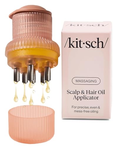 Kitsch Scalp & Hair Oil Applicator – Stainless Steel Bristles Scalp Oil Applicator for Even Distribution, Mess-Free Oiling & Head Massager Scalp – Precision Hair Care Tool for Roots & All Hair Types