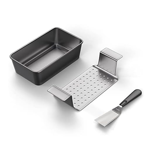 Elbee Home Premium 9 Inch Meatloaf Pan with Easy Removal Perforated Tray Insert Durable Carbon Steel