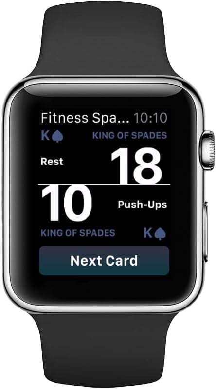 Smartwatch display showing a fitness tracking interface with 'Rest' and 'Push-Ups' counts.