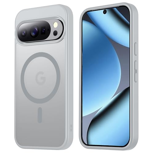 hitfine for Google Pixel 10 Pro Case/Google Pixel 10 Case,[Magnetic Charging][Military Drop Protection] [Compatible with Magsafe] Slim Translucent Matte Back Phone Case, (Gray/6.3 Inch)
