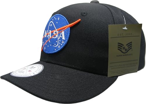 Rapid Dominance NAS5-MB-BLK Meatball NASA Deluxe Cap; Black - One Size