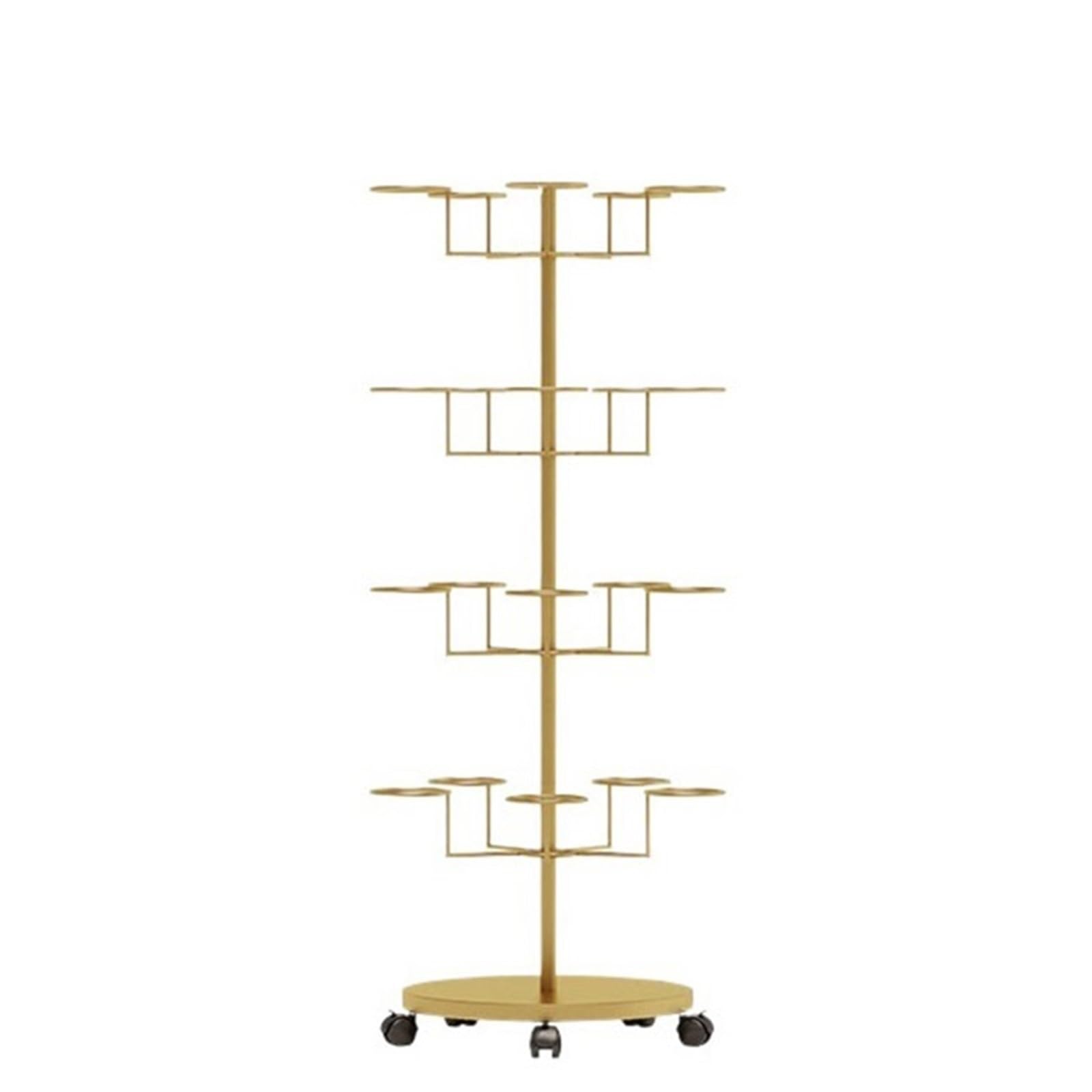 Clothing Rack Hat Rack Clothing Store Display Storage Hanging Holder Multi-layer Clothes Hanger(20 hat holders)(Gold)