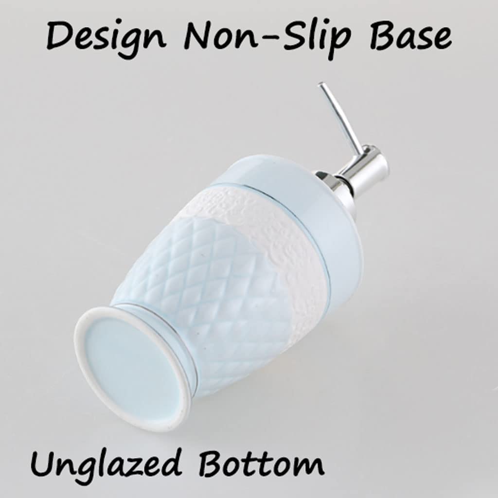 Distributore di sapone Dispenser di sapone per le mani in ceramica per bagno Dispenser di liquidi riutilizzabili Bottiglia di lozione da appoggio Bottiglia di sapone da 9,5 once / 280 ml per il bagno