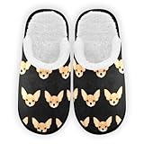 Glaphy Chihuahua Dog House Slippers for Women, Memory Foam Non-Slip Indoor Slippers Bedroom Hotel Travel Home Shoes, 5-8