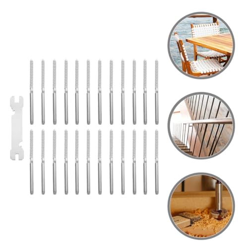 Cable de acero inoxidable con tornillos tirafondo Toddmomy para kit de barandilla 6