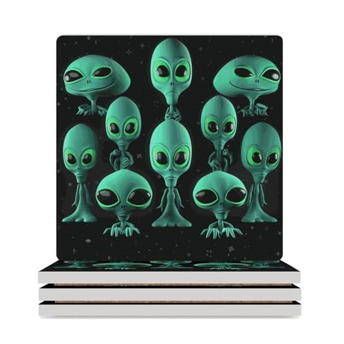 Dessous de verre extraterrestres réutilisables, cadeau idéal de crémaillère - 2