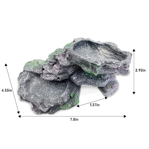 PINVNBY Turtles Basking Platform Reptile Hides and Caves Resin Dock for Aquarium Hideout Terrarium Tank Accessories for Small Reptiles, Amphibians, and Fish - Thumbnail 2