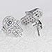 Evil Eye Protection Hamsa Hand of Fatima Stud Earring for Women Gold-Tone Plated Stainless Steel Cubic Zirconia Hypoallergenic Dainty Best Friend Jewelry Lucky Gift Valentine's Day Girlfriend (Silver)