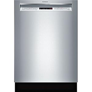Bosch SHEM63W55N 24″ 300 Series Built In Full Console Dishwasher with 5 Wash Cycles,in Stainless Steel
